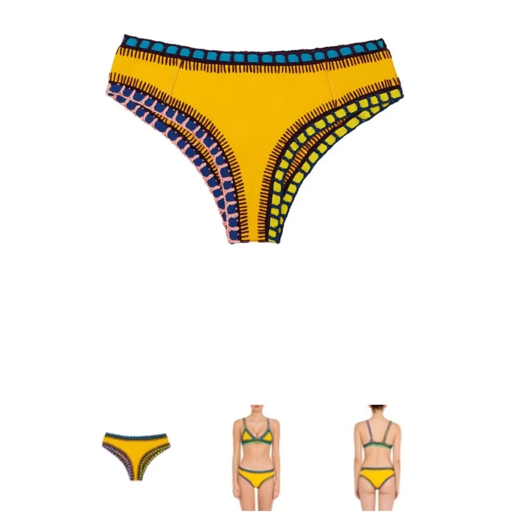 KIINI Blue and Yellow Bikini with Purple Trim - Picture 8 of 9